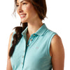 Ariat Womens PRIX 2.0 Sleeveless Polo Top - Marine Blue