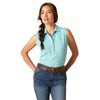 Ariat Womens PRIX 2.0 Sleeveless Polo Top - Marine Blue