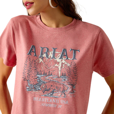 Ariat Womens Souvenir Short Sleeve Tee - Garnet Heather