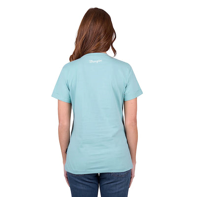 Wrangler Womens ATHENA Short Sleeve Tee - Light Blue