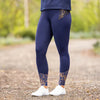 BARE Performance Riding Tights with FULL SEAT silicone grip - Navy & Rose Gold