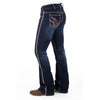 SHEFFIELD MID RISE Boot Cut Jeans, 35 inch Leg. PEACH STITCH by Hitchley and Harrow SR2171