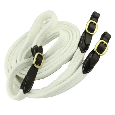 Cotton Reins with Brass Fittings - Red Centre