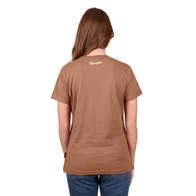 Wrangler Womens LAYLA Short Sleeve Tee - Khaki Marle