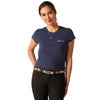 Ariat Womens Pretty Shield Short Sleeve Tee Shirt - Navy Eclipse