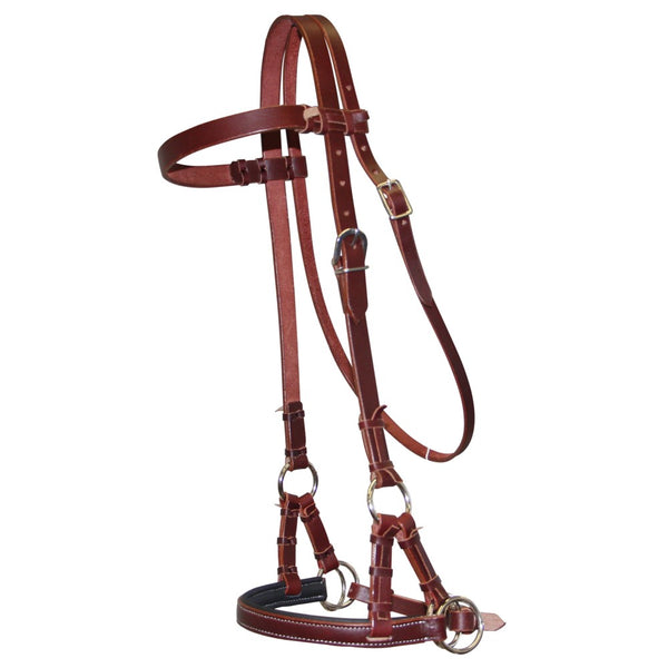 Fort Worth Padded Leather Nose Side Pull Headstall - Latigo Leather ...